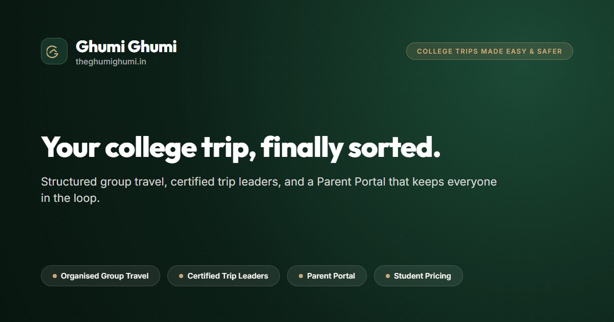 Your college trip, finally sorted.